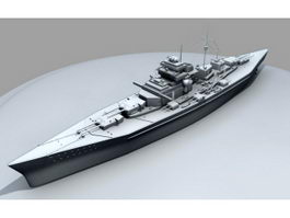 KMS Bismarck Battleship 3d model preview