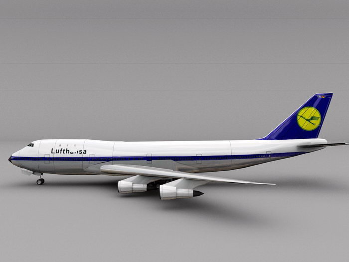 Boeing 747 Airliner 3d rendering