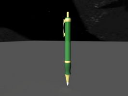 Green Ballpoint Pen 3d model preview