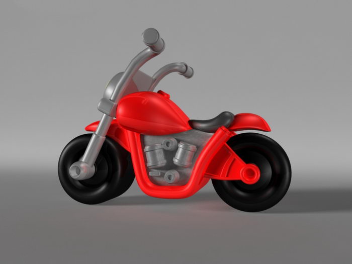 Mini Cartoon Motorcycle 3d rendering