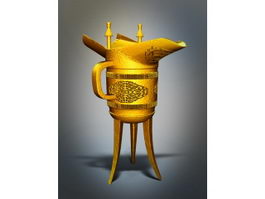 Ancient Chinese Wine Cup 3d model preview