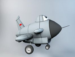 Cartoon Fighter Plane 3d model preview