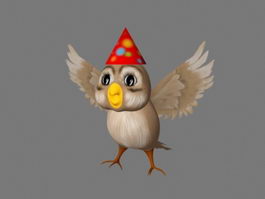 Cartoon Owl Bird 3d model preview