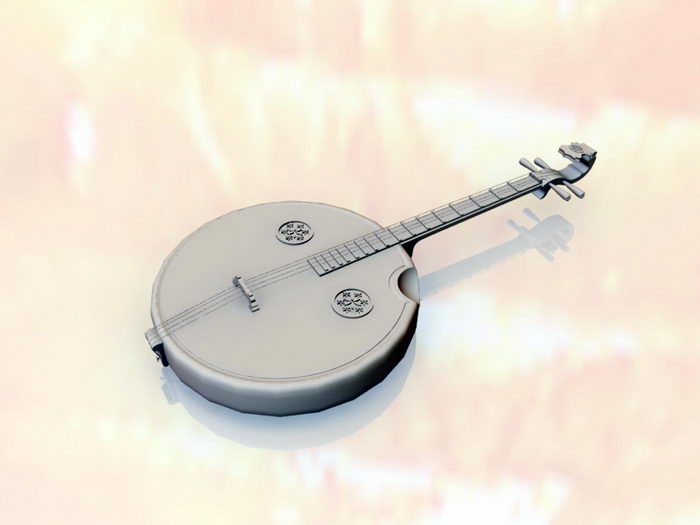 Ruan Traditional Chinese Instrument 3d rendering