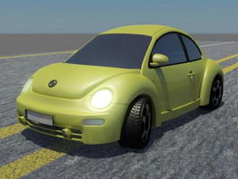 Lime Green Volkswagen Beetle 3d preview