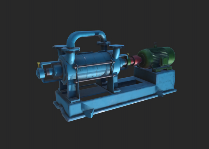 Industrial Vacuum Pump 3d rendering