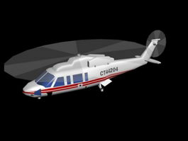 Sikorsky S-76 helicopter 3d model preview