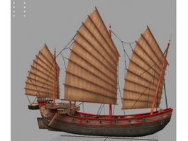 Chinese Junk Ship 3d model preview