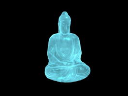 Blue Jade Buddha Statue 3d preview