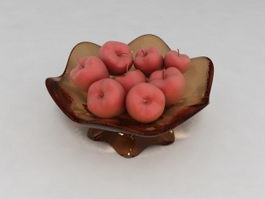 Apples in The Glass Vase 3d preview