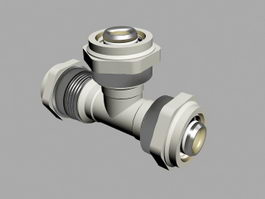 3-Way Pipe Connector 3d preview