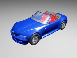 Blue BMW Convertible 3d preview