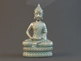 Bronze Thai Buddha Statue 3d model preview