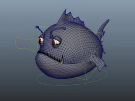 Fish Cartoon Rig 3d model preview