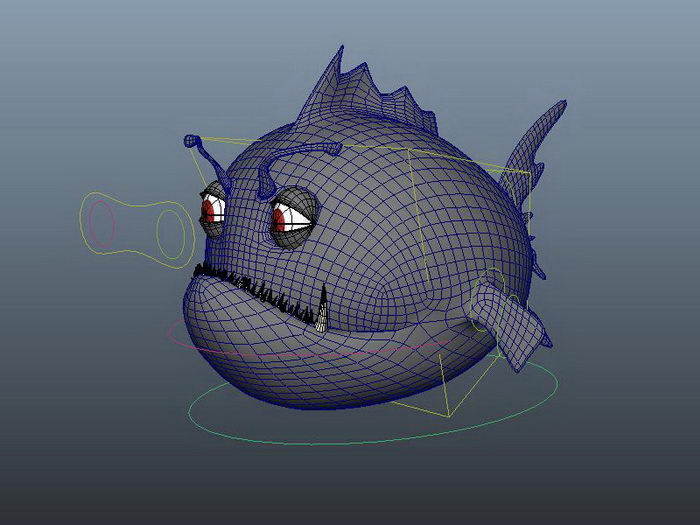 Fish Cartoon Rig 3d rendering