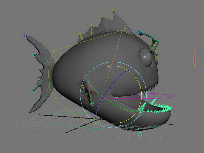 Fish Cartoon Rig 3d rendering