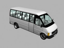 White Minibus 3d preview