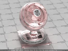 Transparent Red Glass vray material