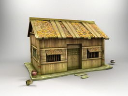 Antique Log Cabin 3d preview