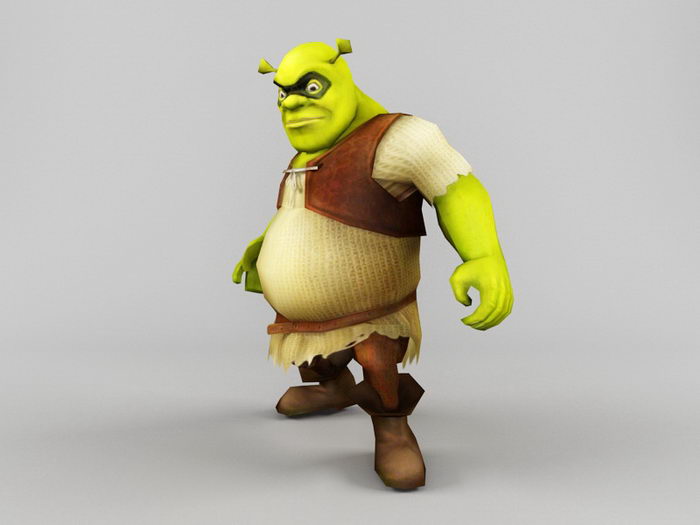 Shrek 3d rendering