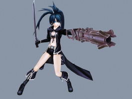 Black Rock Shooter Anime Character 3d preview