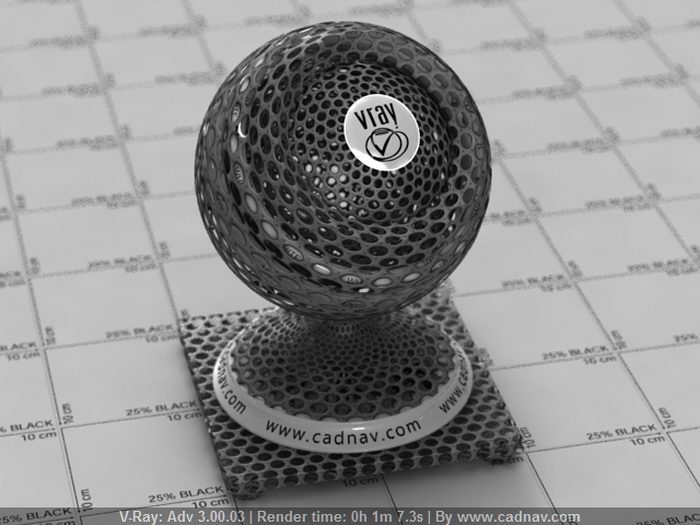 Metal Mesh with Round Holes material rendering