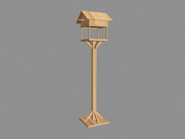 Wood Bird Table 3d model preview