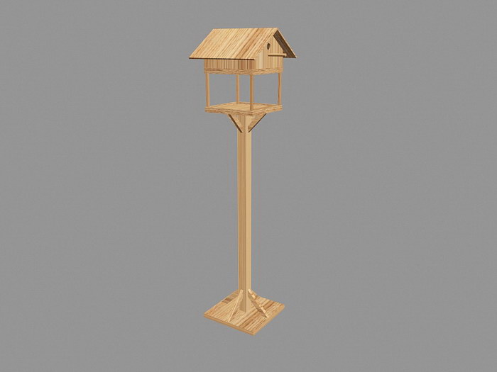 Wood Bird Table 3d rendering
