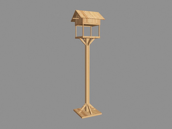 Wood Bird Table 3d rendering