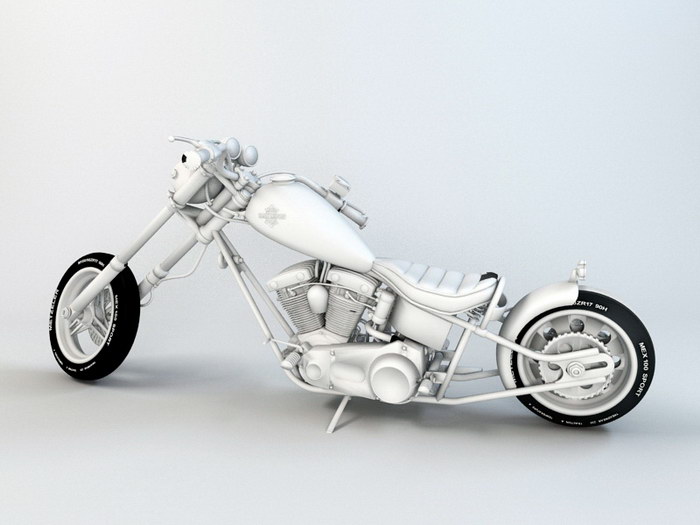 Harley-Davidson Chopper Motorcycle 3d rendering