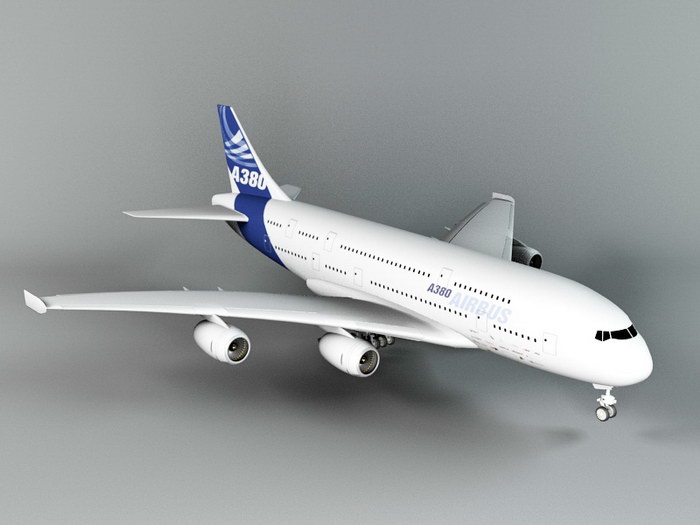 A380 Airliner 3d rendering