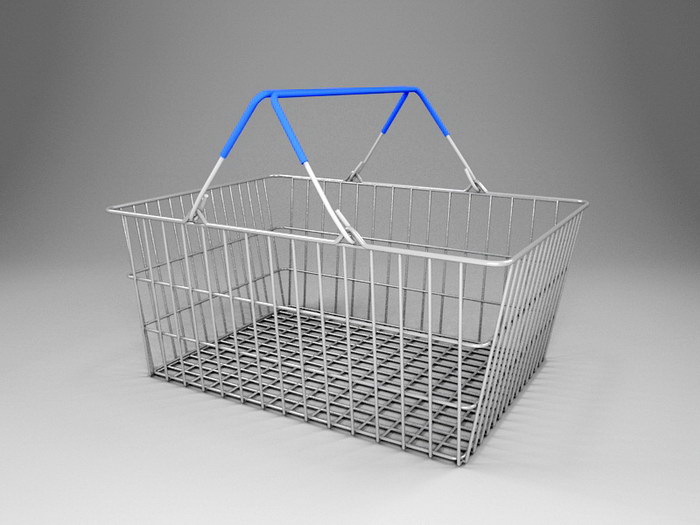 Supermarket Basket 3d rendering