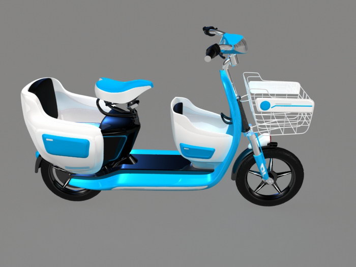 Light Blue Moped 3d rendering