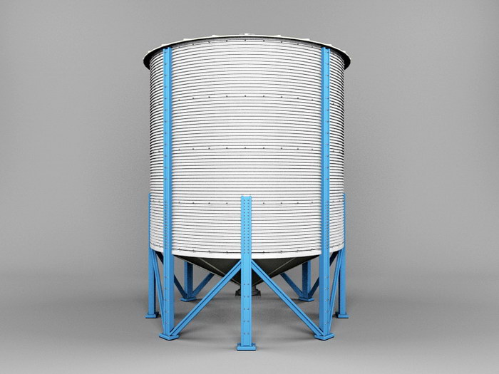 Grain Silo 3d rendering