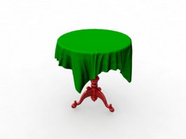 Antique Round Table 3d model preview