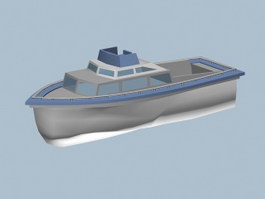 Small Motor Yacht 3d model preview