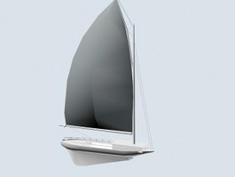 Single Sail Boat 3d model preview