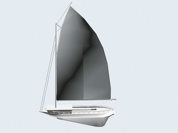 Single Sail Boat 3d rendering