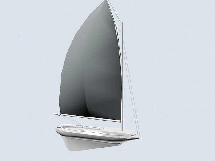 Single Sail Boat 3d rendering