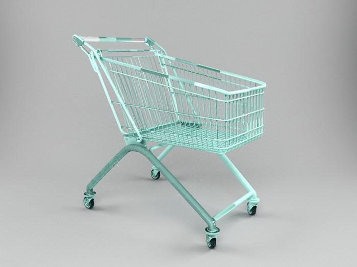 A Shopping Cart 3d rendering