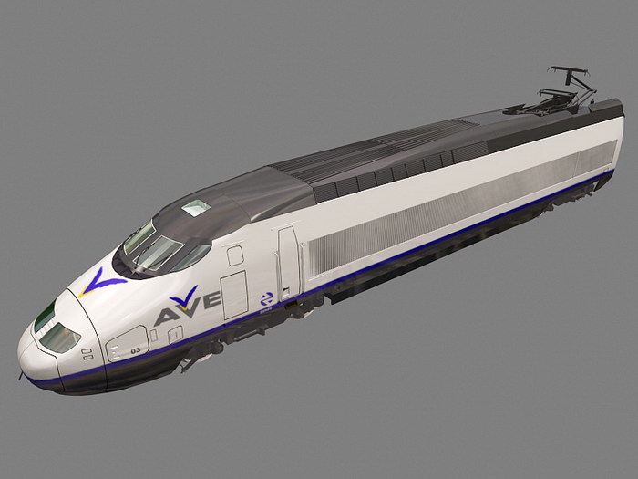 AVE High Speed Train 3d rendering