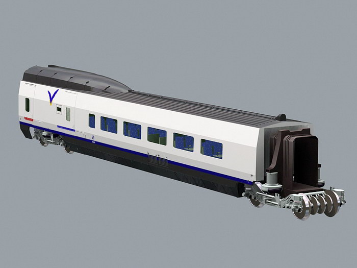 Passenger Rail Car 3d rendering