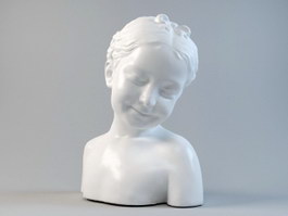 French Girl Bust Statue 3d preview