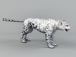 White Snow Leopard 3d model preview