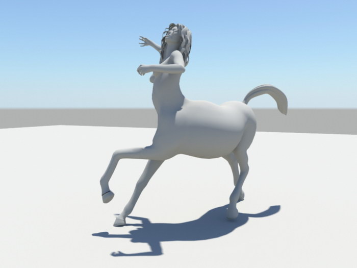 Female Centaur Statue 3d rendering