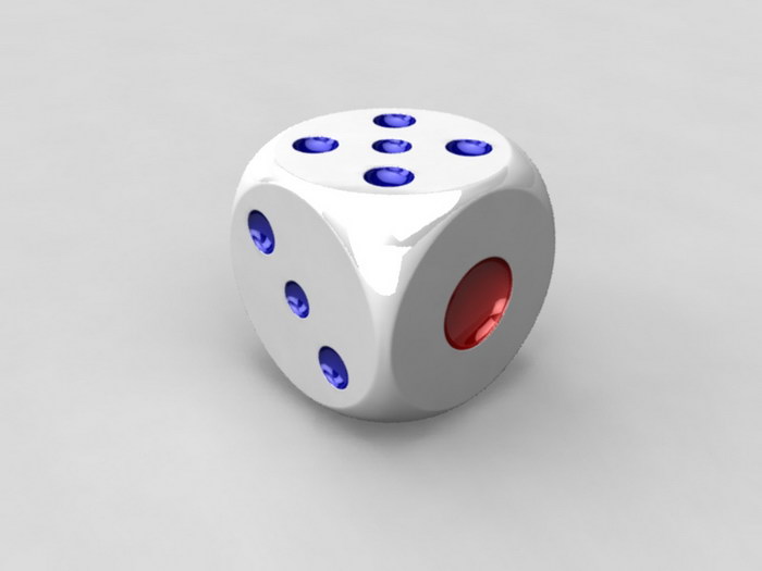 6 Sided Dice 3d rendering