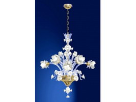 White Flower Chandelier 3d model preview