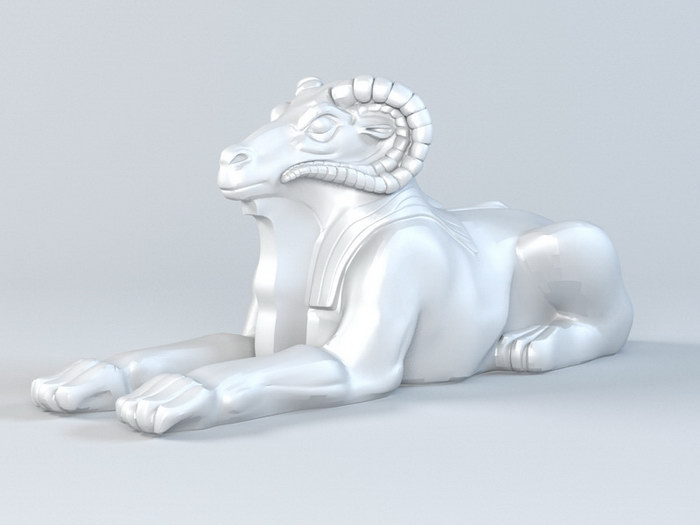 Goat Sculpture 3d rendering