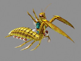 Gold Mantis Animated 3d preview