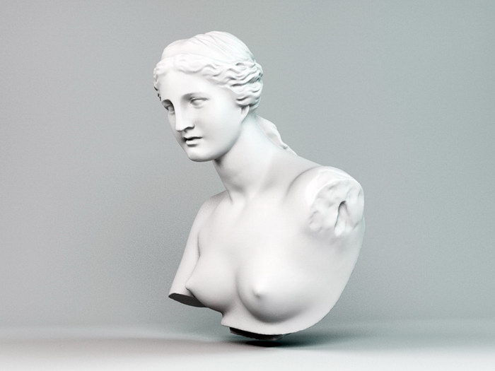 Aphrodite Head Bust Sculpture 3d rendering